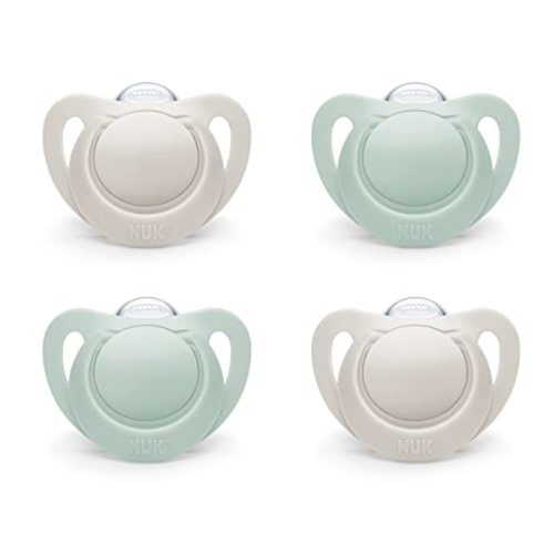 NUK for Nature™ Orthodontic Pacifier - White + Green - 0-6 Month