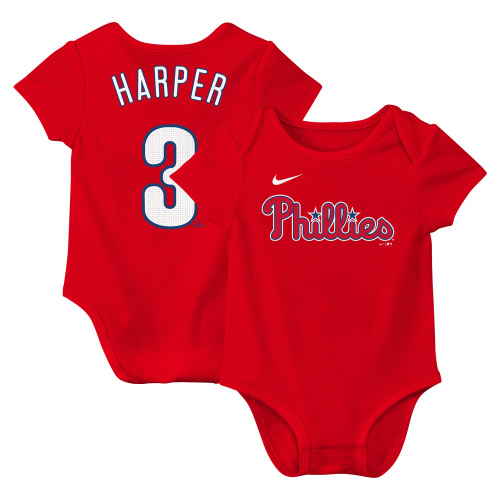 Bryce Harper Philadelphia Phillies Nike Newborn & Infant Fuse Name & Number Bodysuit - Red