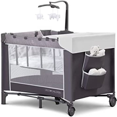 LX Deluxe Portable Baby Play Yard With Removable Bassinet and Changing Table, Eclipse