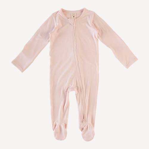 long sleeve zipper footie | mauve chalk | bamboo