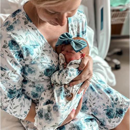 Maternity Robe | Prints - blue floral