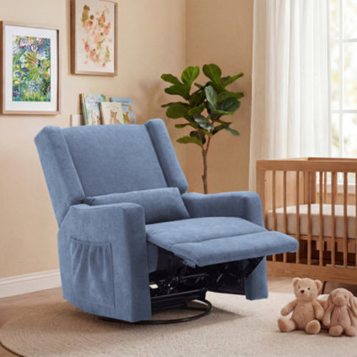 Latitude Run® Tucker Upholstered Glider Recliner Rocking Chair Swivel for Nursery & Living Room & Reviews | Wayfair
