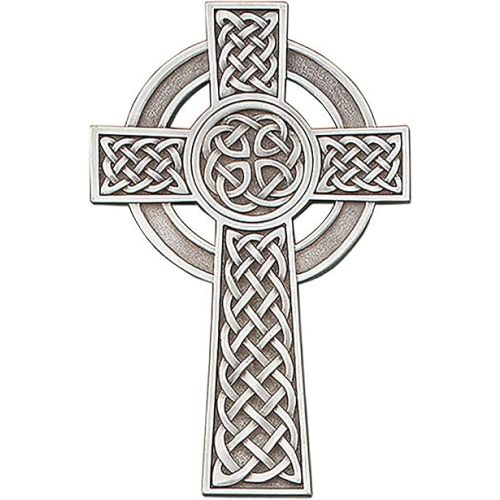 Christian Brands Crucifixes - Pewter Knotted Celtic Hanging Wall Cross, 8" H, Antiqued Finish