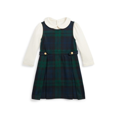 9M - Cotton Bodysuit - Plaid Ponte Dress Set