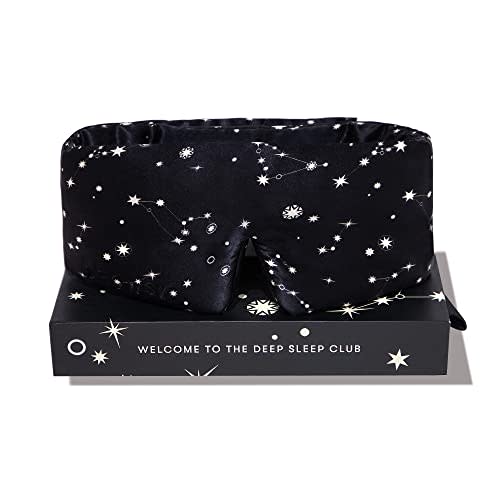 DROWSY Silk Sleep Mask. Face-Hugging, Padded Silk Cocoon for Luxury Sleep in Total Darkness. (Starry Eyed)