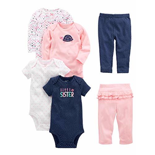 Simple Joys by Carter's baby-girls 6-piece Bodysuits (Short and Long Sleeve) and Pants Set