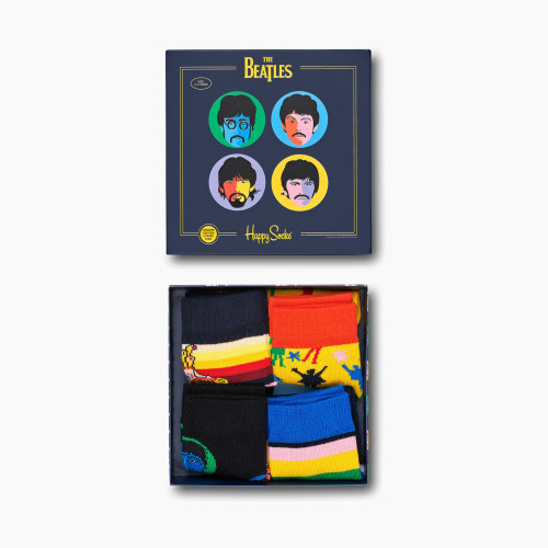 Happy Socks Beatles Socks 4 Pack Gift Box - Multi Color, 0-12M