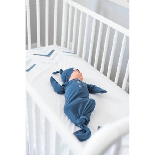 Boy's Baby Organic Knotted Gown + Top Knot Hat - Fawn & Foster Newborn