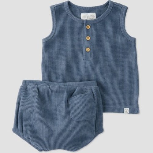 Little Planet by Carter's Organic Baby 2pc Waffle Knit Coordinate Set, Size: Newborn