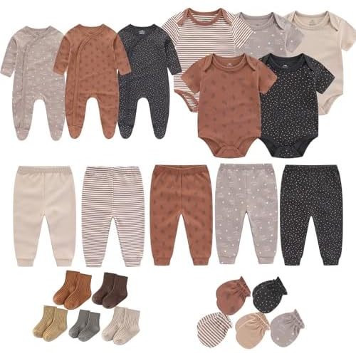 Baby Girls Boys Layette Gift Set 23 Piece New Born Bodysuits 100% Cotton Clothes Unisex Outfit