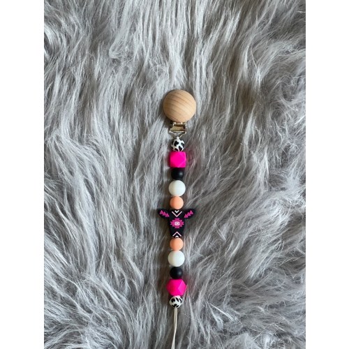 Hot Pink Aztec Cow Head Custom Pacifier Clip| Personalized Baby Shower Gift| Baby Girl Accessories| Newborn Items|