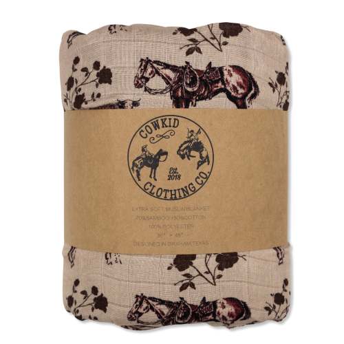 Prairie Rose Bamboo Muslin/Minky Blanket