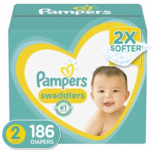 Diapers Size 2, 186 Count - Pampers Swaddlers Disposable Baby Diapers, ONE MONTH SUPPLY - Size 2 (186 Count)