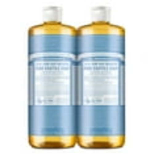 Dr. Bronner's - Pure-Castile Liquid Soap (Baby Unscented, 32 Fl Oz (Pack of 2) Baby Unscented 32 Fl Oz (Pack of 2)