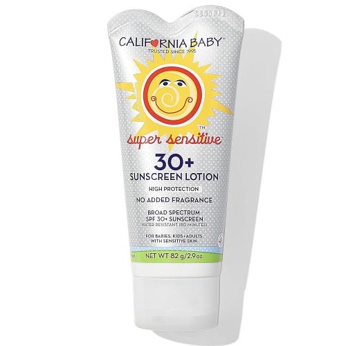 California Baby Super Sensitive SPF 30+ | Unscented Mineral Sunscreen | Baby Sunscreen for Face + Body | Travel Size SPF | 82g / 2.9oz