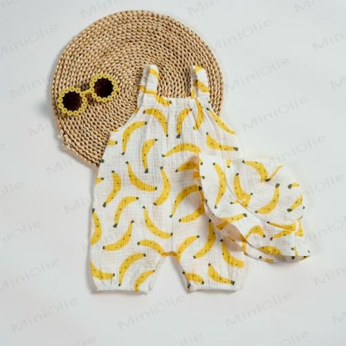 Baby Banana White Romper with Hat