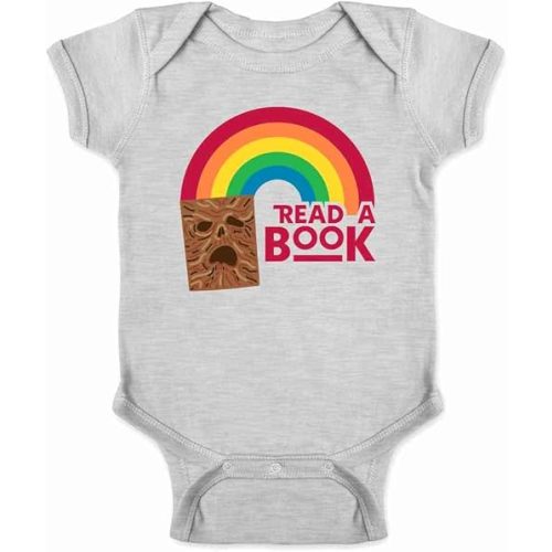 Pop Threads Read A Book Necronomicon Rainbow Funny Horror Infant Baby Boy Girl Bodysuit