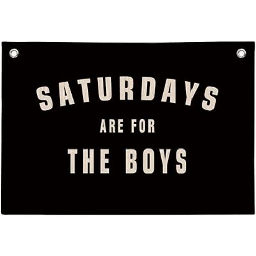 NaZaUK Boy Nursery Playroom Decor, Boys Wall Hanging Poster Hanger Frame Canvas Banner, Black Hanging Banner Flag Wall Art Decor for Kids Nursery Boy Room Bedroom Playroom, 20x30 Inch