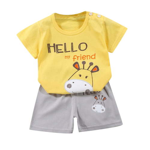 Fesfesfes Toddler Outfit Kids Baby Boys and Girls Cute Short Sleeve Shirts with Shorts Graphic T Sets Children Clothing Cute Casual Kids Outfits Summer Sale