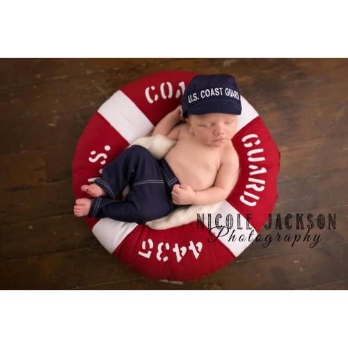 Coast Guard Inspired Baby Military Cap