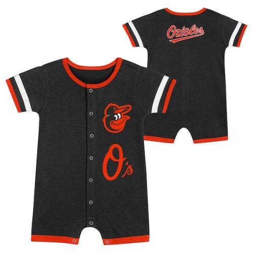 Newborn Baltimore Orioles Black Double Hit Coveralls