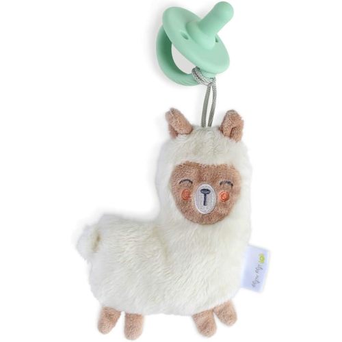 Itzy Ritzy Pacifier & Lovey Set - Includes Silicone Pacifier with Stuffed Animal Lovey - Detachable Plush Llama Pacifier Holder & Coordinating Mint Silicone Pacifier, Ideal for Ages 0 Months & Up