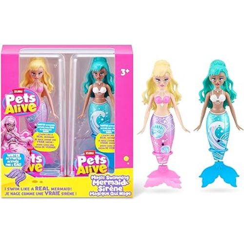 Pets Alive Magic Swimming Mermaid 2 Pack (Sea Shell & Sea Wave) by ZURU