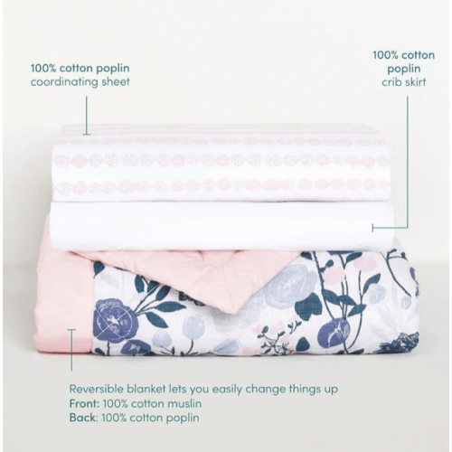 Flowers Bloom Cotton Muslin Bedding Set 3 pk | aden + anais