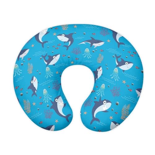 Eheartsgir Sea Sharks Breastfeeding Pillow Support Cover Comfortable & Gentle on Baby Skin Fabric Newborn Nursing Pillow Slipcover Case with Hidden Zipper for Boys Girls