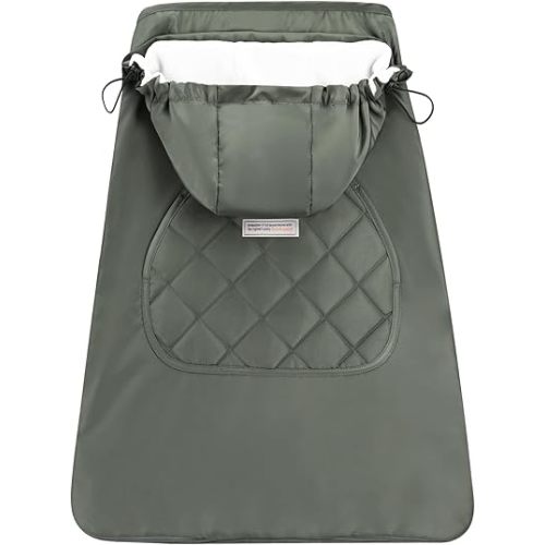 Bebamour Baby Carrier Winter Cover Universal Hoodie All Season Carrier Cover (Greyish-Green)