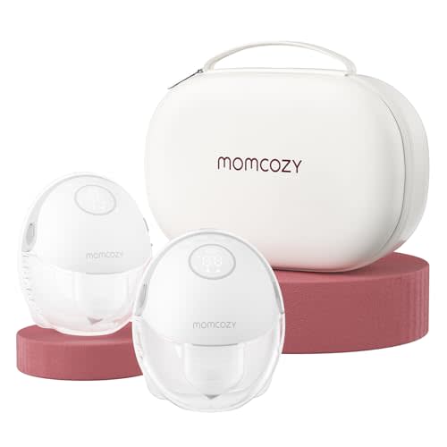 Momcozy Breast Pump Hands Free Mobile Style | M6, Wearable Breastfeeding Pump Ideal Rhythm for More Milk, DoubleFit Flange More Fit & Discreet with 3 Modes & 9 Levels, 24mm - 2 Pack Quill Gray