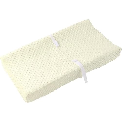 Baby Changing Pad Cover, Super Soft Plush Dot Diaper Changing Table Covers for Baby Girls and Boys, Ultra Comfortable, Safe for Babies, Fit 32"/34'' x 16" Pad (CreamYellow)