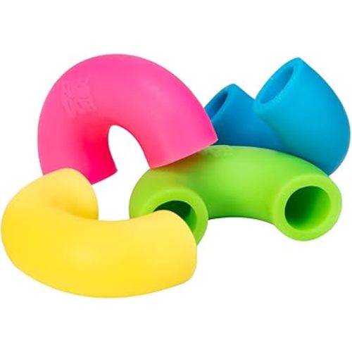 Schylling NeeDoh Mac 'N' Squeeze - Sensory Squeeze Toy - Contains 4 Squishy Noodles - 3" Wide - Color May Vary (Pack of 1)