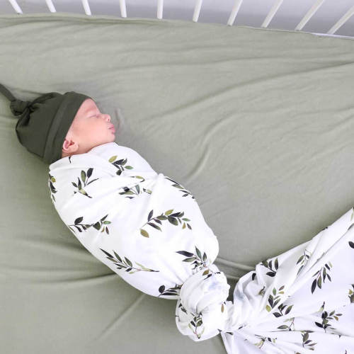 Olive Leaf Oversized Swaddle Blanket