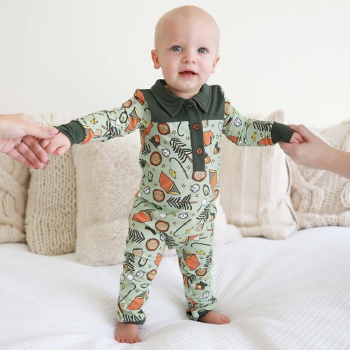 Long Sleeve Collared One Piece | Cozy Camper