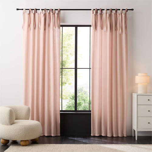 Lilac Rose Tie 100% Organic Cotton Muslin Kids Curtain Panel 44"x84"