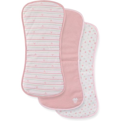 Disney Baby Burp Cloths 3-Pack – Mickey Mouse and Minnie Mouse Soft Absorbent 20" x 10" Leakproof Burping Rags for Baby Boys Girls & Unisex Newborns & Infants