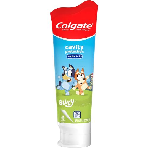 Colgate Kids Bluey Toothpaste with Fluoride, Fights Cavities, Mild Fruit Flavor, Sugar Free, 4.6 Oz Tube