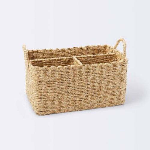Woven Diaper Caddy With Dividers - Cloud Island™ Natural Woven