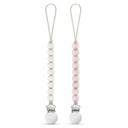 Beaded Pacifier Clip Holder for Baby Boys and Girls, Color: Ballet slippers + sugar swizzle, Size: 2 pack