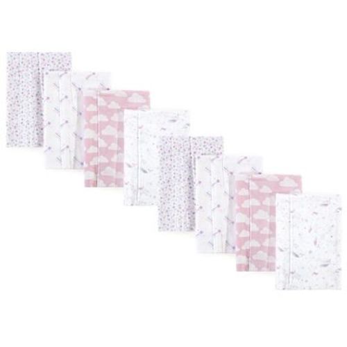 Hudson Baby Boys And Girls Cotton Poly Flannel Burp Cloths 8-pack, Magical Unicorn, One Size
