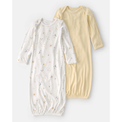 Baby 2-Pack Constellation PurelySoft Sleeper Gowns - Yellow/Cream