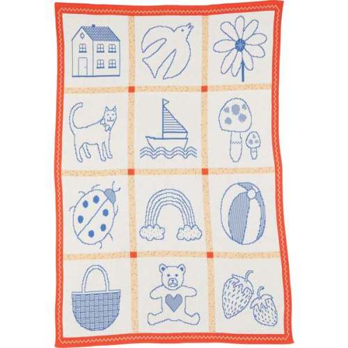 Baby's Things Baby Blanket, Blue Ink - Biquette