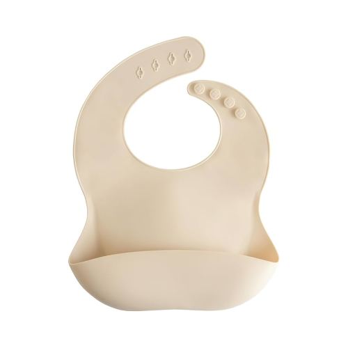 mushie Silicone Baby Bib | Adjustable Fit Waterproof Bibs (Shifting Sand)
