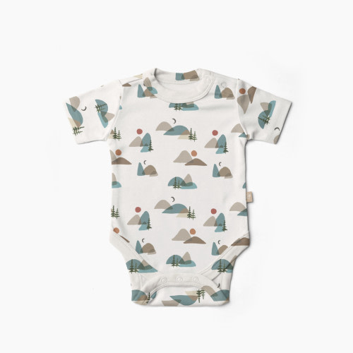 Goumi Kids x Babylist Printed Short-Sleeve Bodysuit - Sunset Peak, 0-3 M