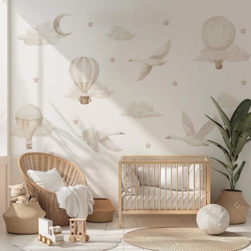 Geese with Hot Air Balloons