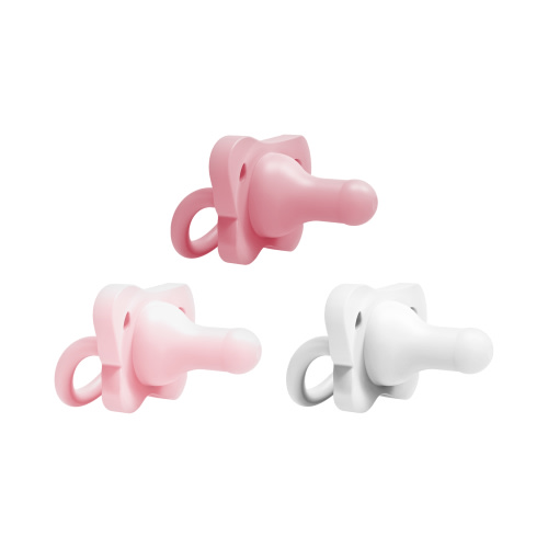Dr. Brown's HappyPaci 100% Silicone Baby Pacifier 0-6m, BPA Free, White, Pink, Light Pink, 3 Pack