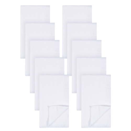 Gerber 10 Pack Flatfold White Cloth Diapers for Babies - 24" x 27" Newborn Diapers - Reusable, Soft & Absorbent 100% Cotton