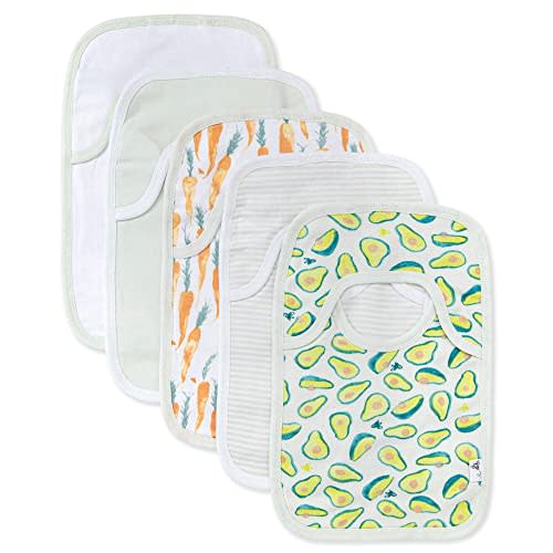 Burt's Bees Baby Bibs, Lap-Shoulder Drool Cloths, 100% Organic Cotton with Absorbent Terry Towel Backing