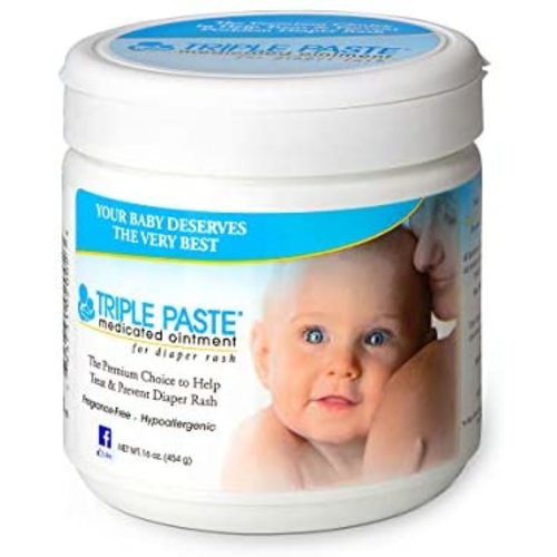 Triple Paste Diaper Rash Cream, Hypoallergenic Medicated Ointment for Babies, 16 oz